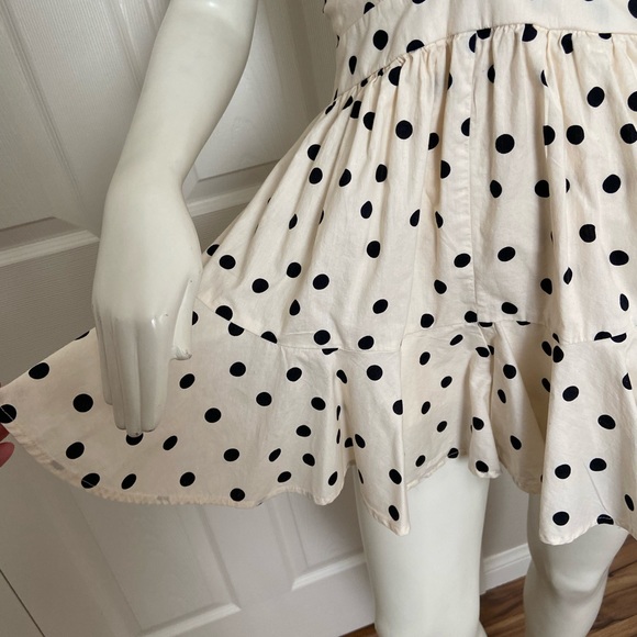 MABLE Gwendolyn Ruffle Top Polka Dot Romper Size Large - Picture 3 of 12